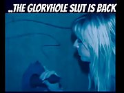Married blonde slut wifey back again at the gloryhole for more penises to devour