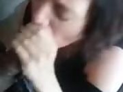 She's deep throating that cock like her life depended on it
